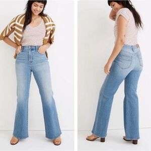 Madewell 11” High-Rise Flare Jeans in Caine Wash Size 28 Preppy Classic